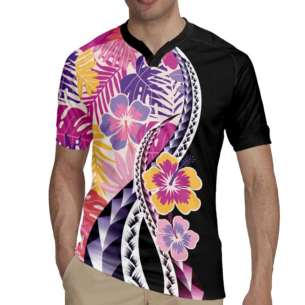 Aloha Vintage Hibiscus Lei Seamless Pattern Rugby Jersey - Polynesian Pride