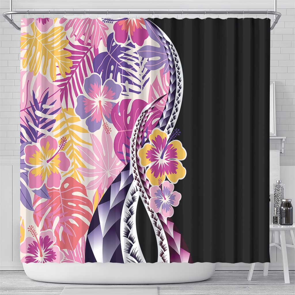 Aloha Vintage Hibiscus Lei Seamless Pattern Shower Curtain LT9 - Polynesian Pride