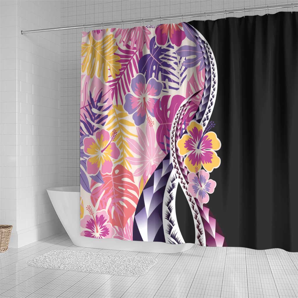 Aloha Vintage Hibiscus Lei Seamless Pattern Shower Curtain LT9 - Polynesian Pride