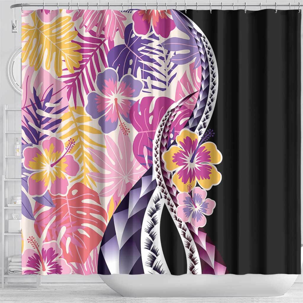 Aloha Vintage Hibiscus Lei Seamless Pattern Shower Curtain LT9 - Polynesian Pride