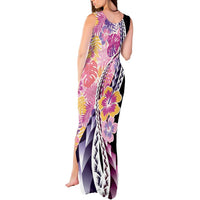 Aloha Vintage Hibiscus Lei Seamless Pattern Tank Maxi Dress LT9 - Polynesian Pride