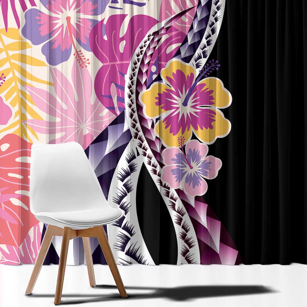 Aloha Vintage Hibiscus Lei Seamless Pattern Window Curtain LT9 - Polynesian Pride