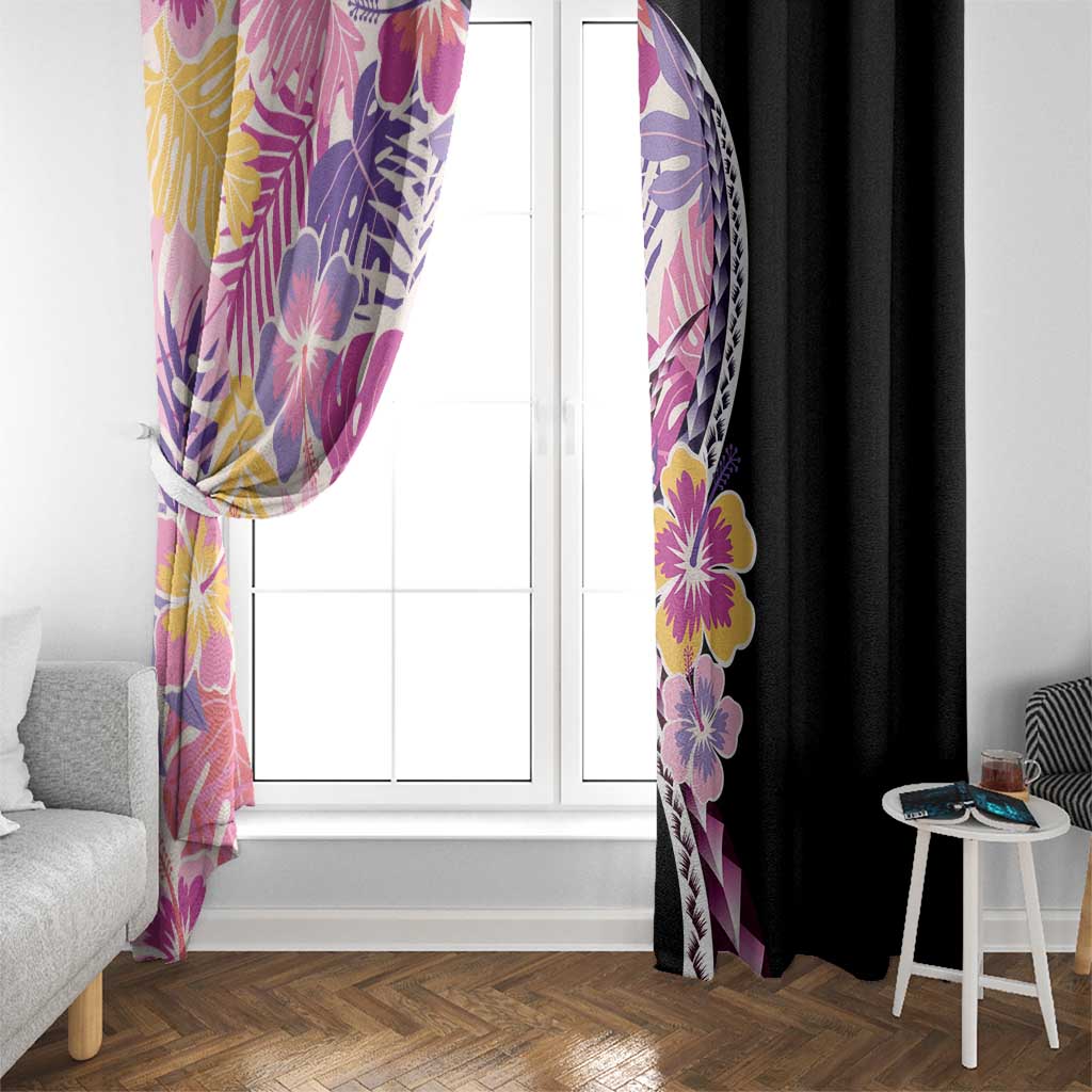 Aloha Vintage Hibiscus Lei Seamless Pattern Window Curtain LT9 - Polynesian Pride