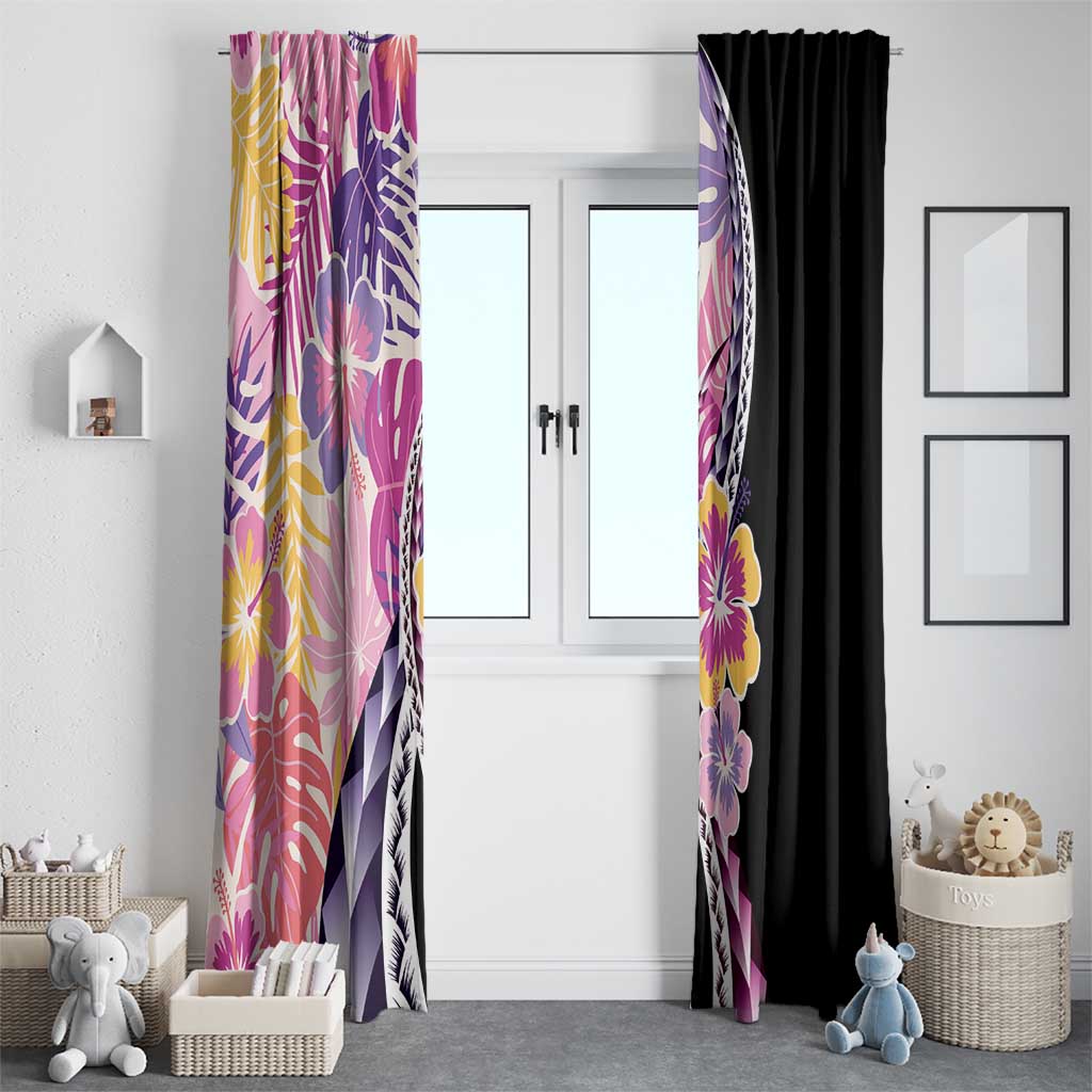 Aloha Vintage Hibiscus Lei Seamless Pattern Window Curtain LT9 - Polynesian Pride
