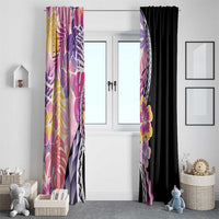 Aloha Vintage Hibiscus Lei Seamless Pattern Window Curtain LT9 - Polynesian Pride
