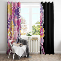 Aloha Vintage Hibiscus Lei Seamless Pattern Window Curtain LT9 - Polynesian Pride