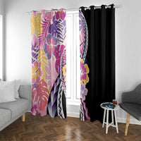 Aloha Vintage Hibiscus Lei Seamless Pattern Window Curtain LT9 With Grommets Pink - Polynesian Pride