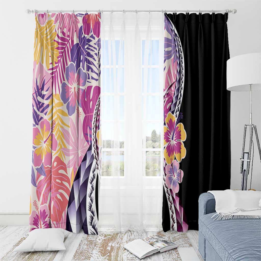 Aloha Vintage Hibiscus Lei Seamless Pattern Window Curtain LT9 - Polynesian Pride