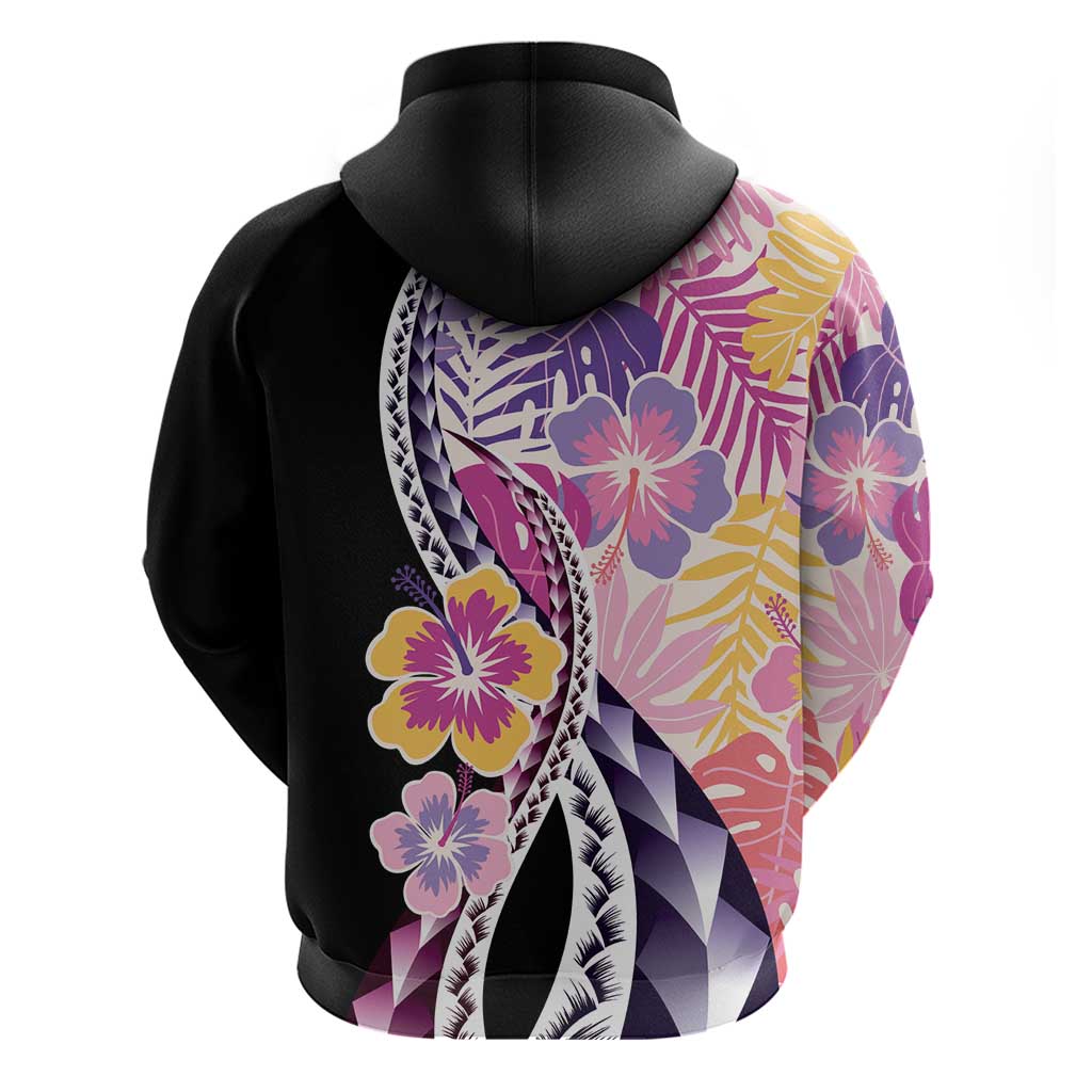 Aloha Vintage Hibiscus Lei Seamless Pattern Zip Hoodie LT9 - Polynesian Pride