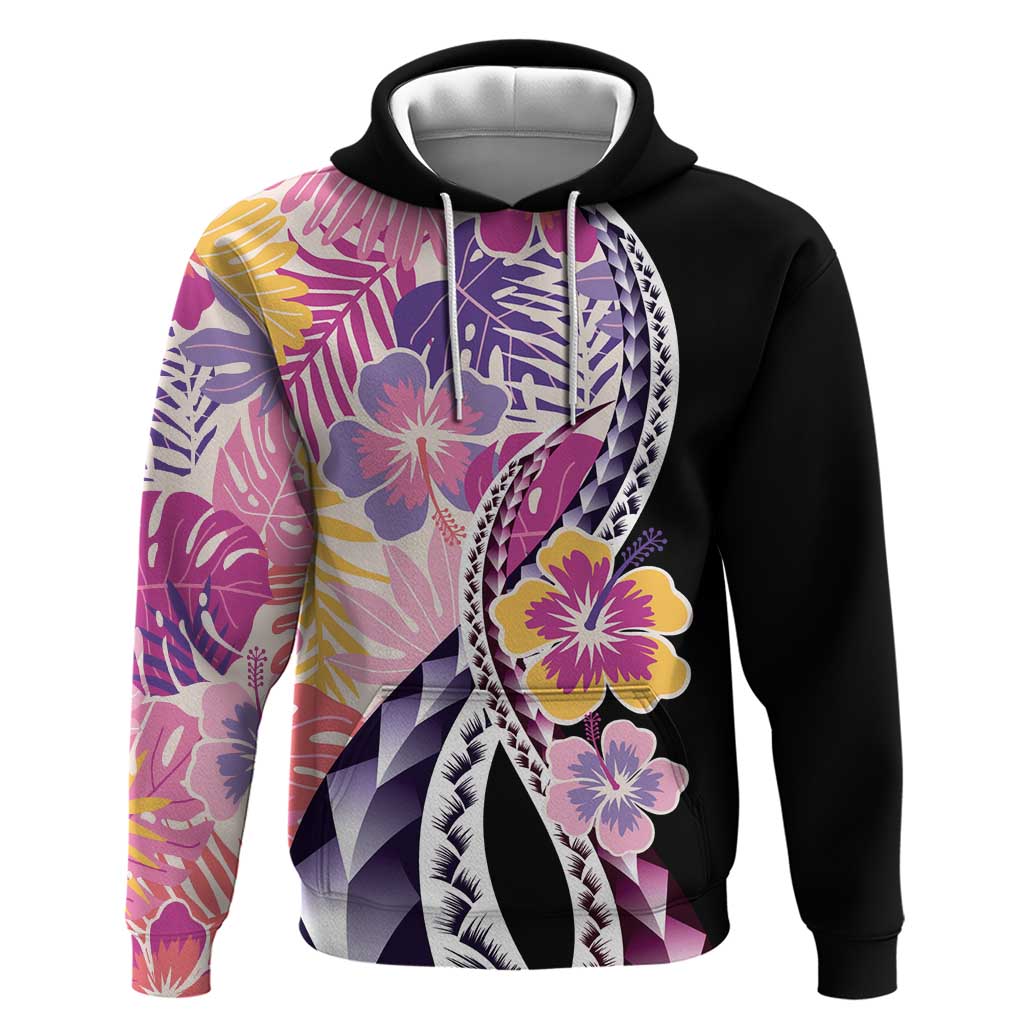 Aloha Vintage Hibiscus Lei Seamless Pattern Zip Hoodie LT9 Pullover Hoodie Pink - Polynesian Pride
