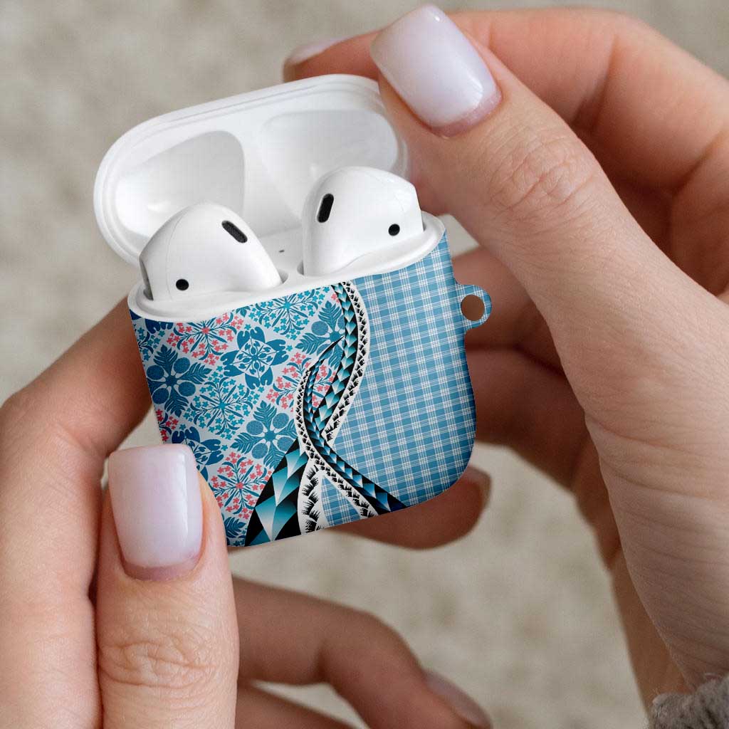 Aloha Vintage Palaka Floral Hawaiian Quilt AirPods Case Uliuli Motif - Polynesian Pride