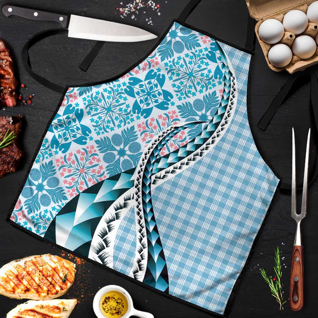 Aloha Vintage Palaka Floral Hawaiian Quilt Apron Uliuli Motif - Polynesian Pride