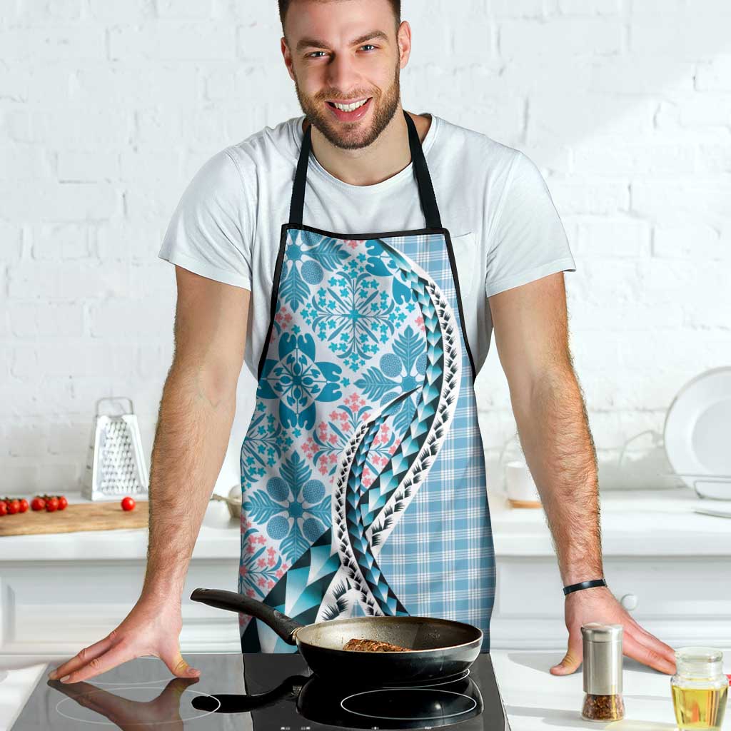 Aloha Vintage Palaka Floral Hawaiian Quilt Apron Uliuli Motif - Polynesian Pride