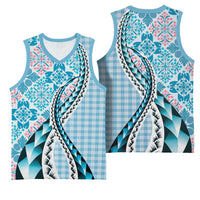 Aloha Vintage Palaka Floral Hawaiian Quilt Basketball Jersey Uliuli Motif - Polynesian Pride