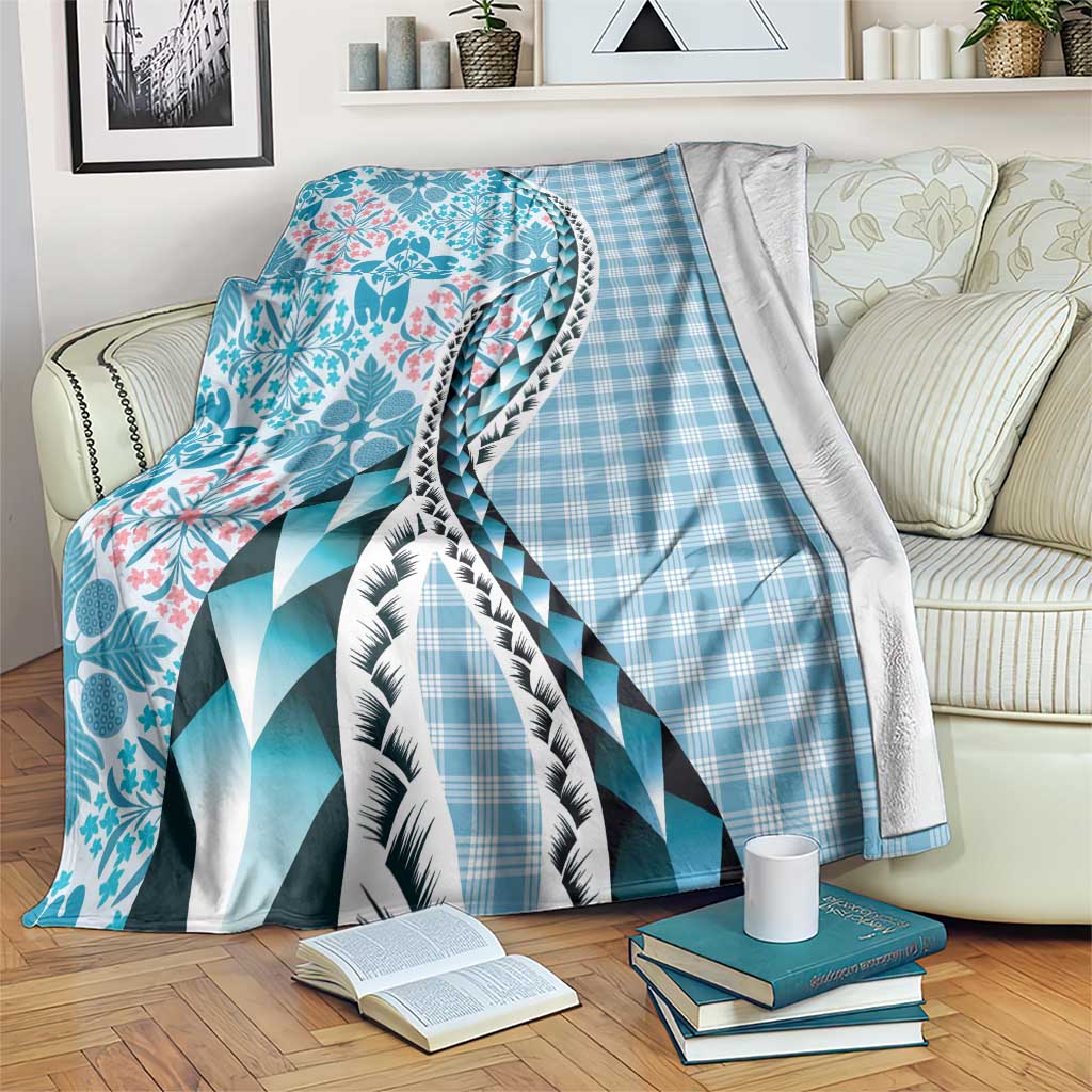 Aloha Vintage Palaka Floral Hawaiian Quilt Blanket Uliuli Motif - Polynesian Pride