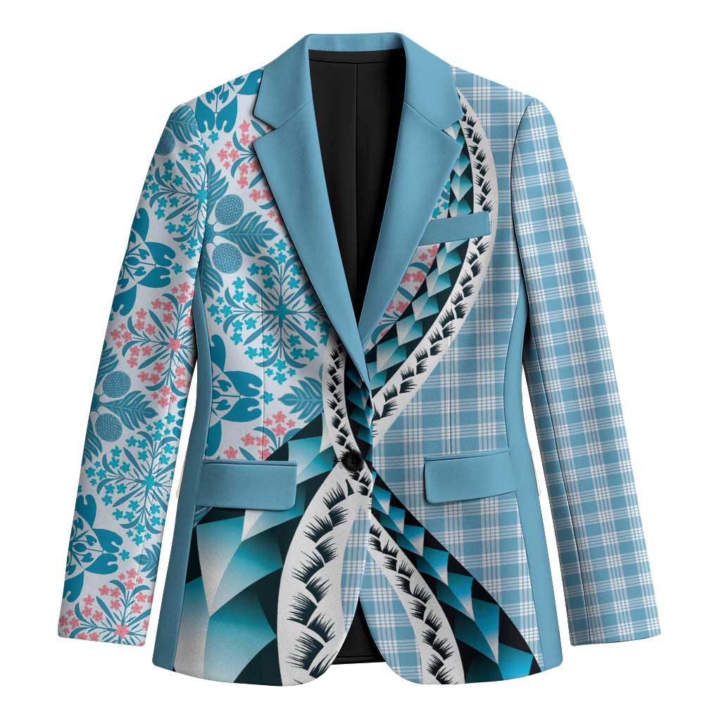 Aloha Vintage Palaka Floral Hawaiian Quilt Blazer Uliuli Motif - Polynesian Pride