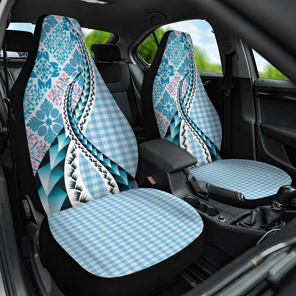 Aloha Vintage Palaka Floral Hawaiian Quilt Car Seat Cover Uliuli Motif - Polynesian Pride