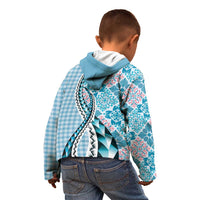 Aloha Vintage Palaka Floral Hawaiian Quilt Kid Hoodie Uliuli Motif - Polynesian Pride