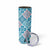 Aloha Vintage Palaka Floral Hawaiian Quilt Skinny Tumbler Uliuli Motif - Polynesian Pride