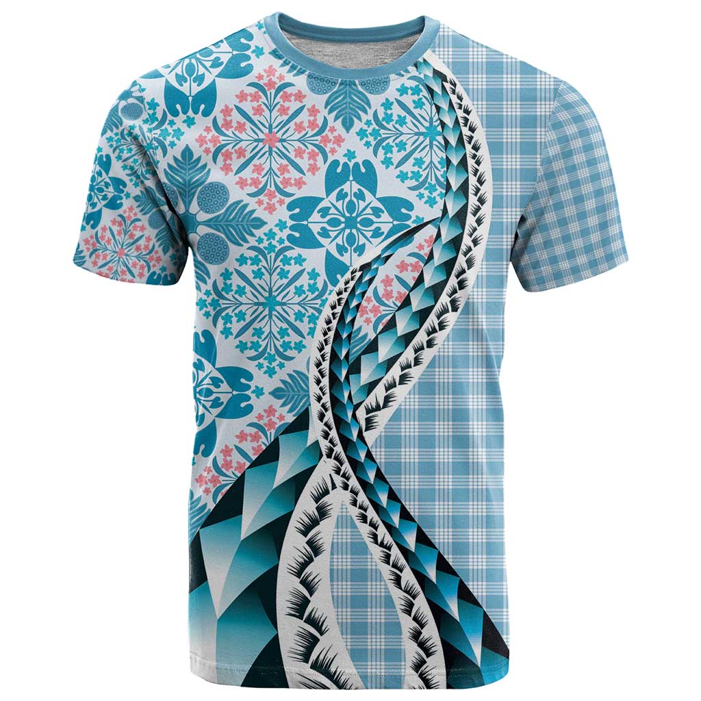 Aloha Vintage Palaka Floral Hawaiian Quilt T Shirt Uliuli Motif - Polynesian Pride