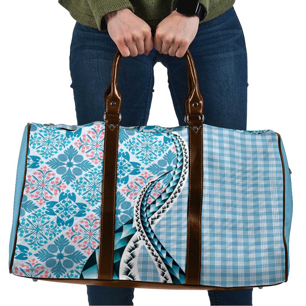 Aloha Vintage Palaka Floral Hawaiian Quilt Travel Bag Uliuli Motif - Polynesian Pride