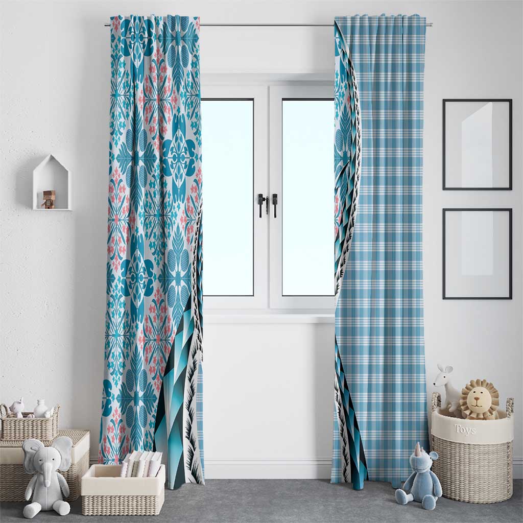 Aloha Vintage Palaka Floral Hawaiian Quilt Window Curtain Uliuli Motif - Polynesian Pride