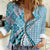 Aloha Vintage Palaka Floral Hawaiian Quilt Women Casual Shirt Uliuli Motif - Polynesian Pride