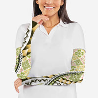 Aloha Vintage Palaka Floral Hawaiian Quilt Arm Sleeves Omaomao Motif - Polynesian Pride