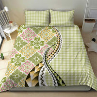 Aloha Vintage Palaka Floral Hawaiian Quilt Bedding Set Omaomao Motif - Polynesian Pride