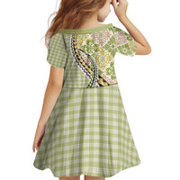 Aloha Vintage Palaka Floral Hawaiian Quilt Family Matching Off Shoulder Short Dress and Hawaiian Shirt Omaomao Motif - Polynesian Pride