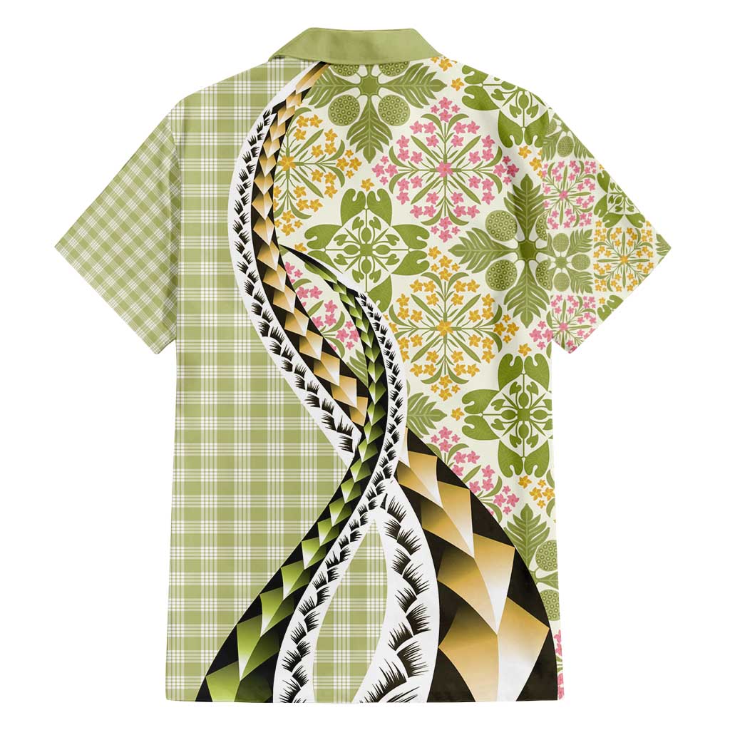 Aloha Vintage Palaka Floral Hawaiian Quilt Family Matching Summer Maxi Dress and Hawaiian Shirt Omaomao Motif - Polynesian Pride