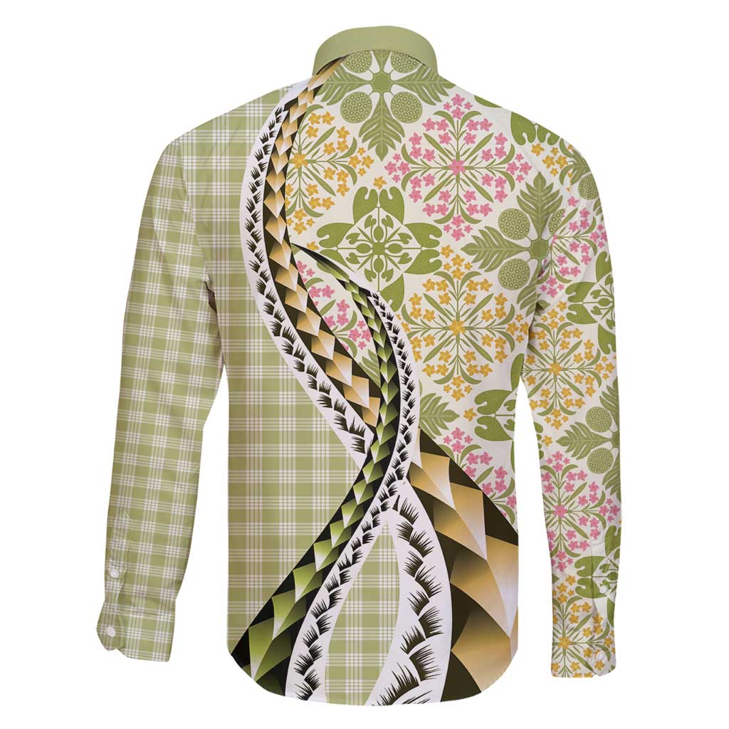 Aloha Vintage Palaka Floral Hawaiian Quilt Family Matching Tank Maxi Dress and Hawaiian Shirt Omaomao Motif - Polynesian Pride