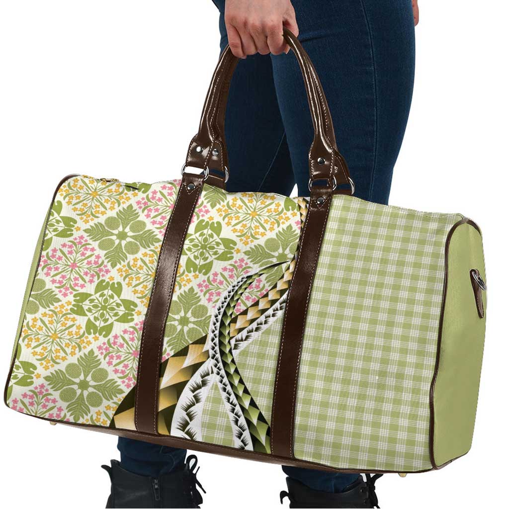 Aloha Vintage Palaka Floral Hawaiian Quilt Travel Bag Omaomao Motif - Polynesian Pride