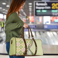 Aloha Vintage Palaka Floral Hawaiian Quilt Travel Bag Omaomao Motif - Polynesian Pride