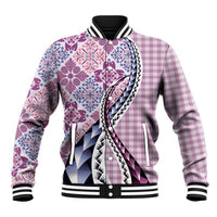 Aloha Vintage Palaka Floral Hawaiian Quilt Baseball Jacket Akala Motif - Polynesian Pride