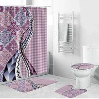 Aloha Vintage Palaka Floral Hawaiian Quilt Bathroom Set Akala Motif - Polynesian Pride