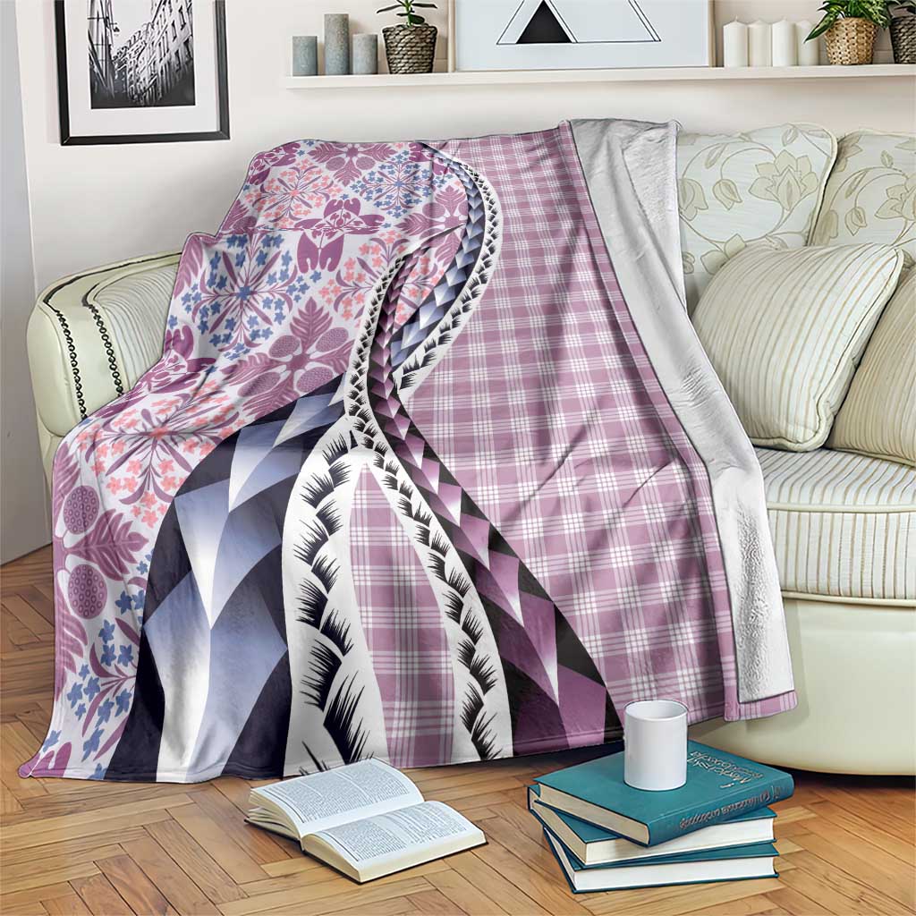 Aloha Vintage Palaka Floral Hawaiian Quilt Blanket Akala Motif - Polynesian Pride