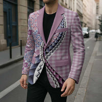 Aloha Vintage Palaka Floral Hawaiian Quilt Blazer Akala Motif - Polynesian Pride