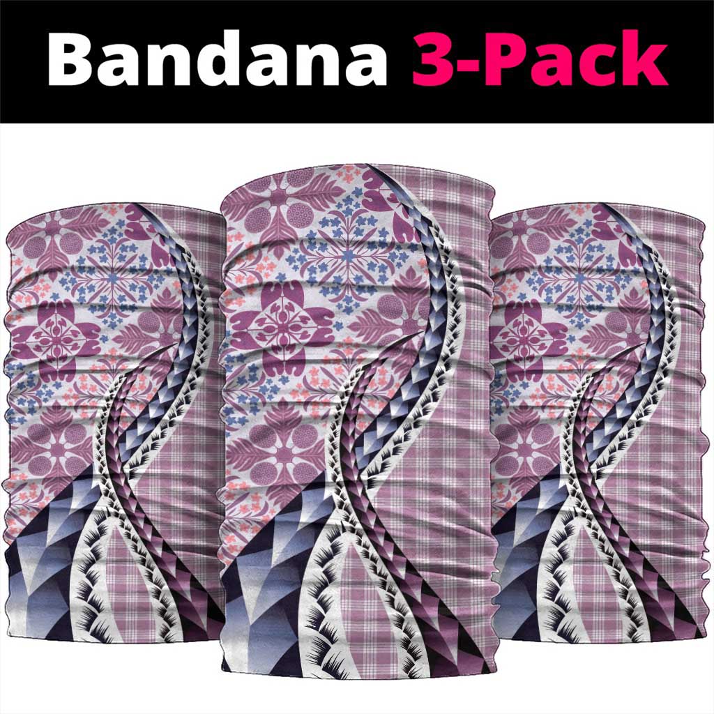 Aloha Vintage Palaka Floral Hawaiian Quilt Neck Gaiter Akala Motif - Polynesian Pride