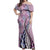 Aloha Vintage Palaka Floral Hawaiian Quilt Off Shoulder Maxi Dress Akala Motif - Polynesian Pride