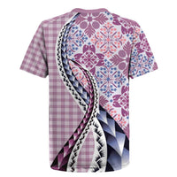 Aloha Vintage Palaka Floral Hawaiian Quilt Rugby Jersey Akala Motif - Polynesian Pride