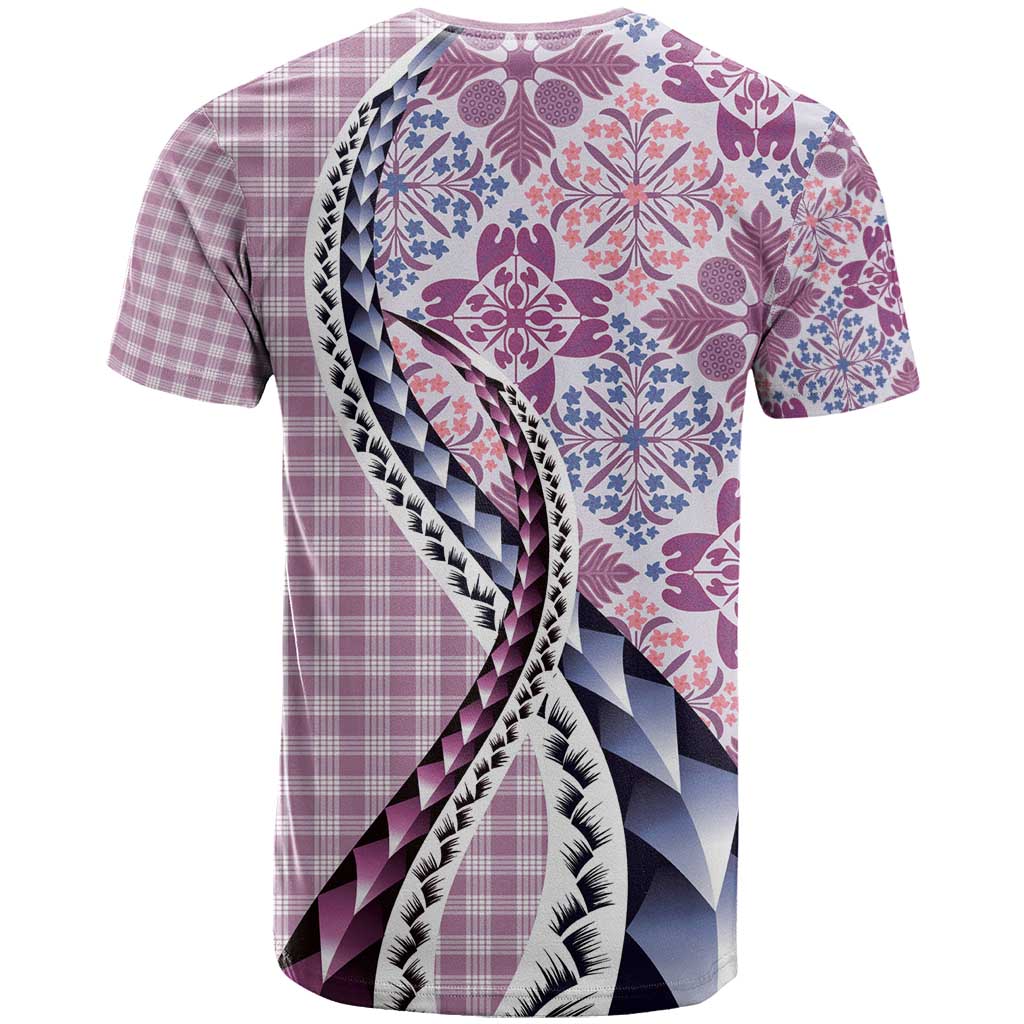 Aloha Vintage Palaka Floral Hawaiian Quilt T Shirt Akala Motif - Polynesian Pride