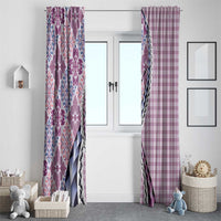 Aloha Vintage Palaka Floral Hawaiian Quilt Window Curtain Akala Motif - Polynesian Pride