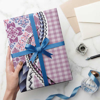 Aloha Vintage Palaka Floral Hawaiian Quilt Wrapping Paper Akala Motif - Polynesian Pride