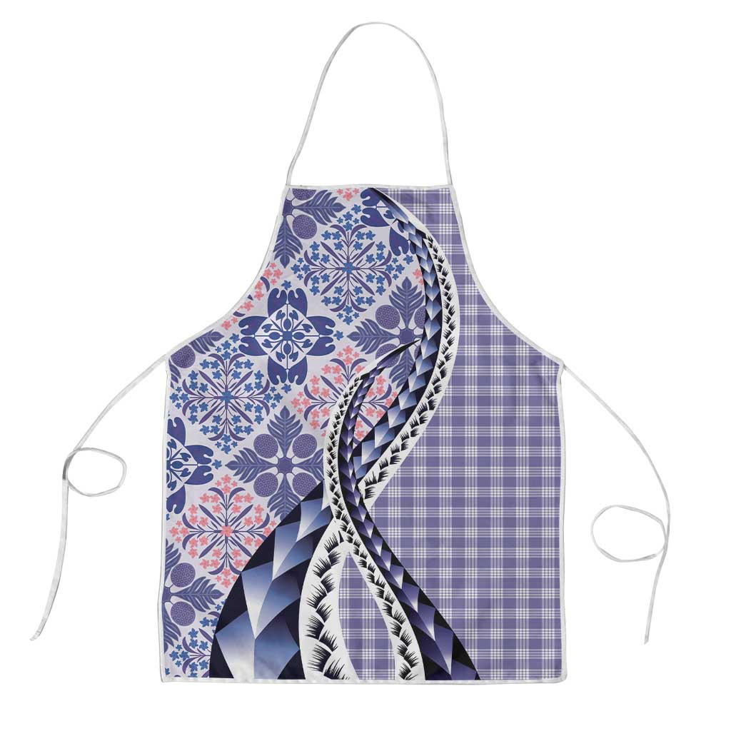 Aloha Vintage Palaka Floral Hawaiian Quilt Apron Poni Motif - Polynesian Pride