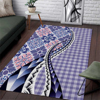 Aloha Vintage Palaka Floral Hawaiian Quilt Area Rug Poni Motif - Polynesian Pride