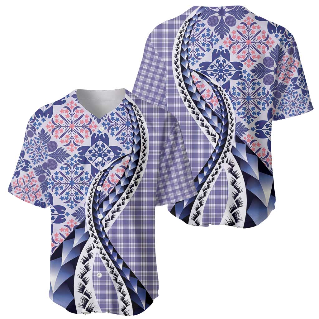 Aloha Vintage Palaka Floral Hawaiian Quilt Baseball Jersey Poni Motif - Polynesian Pride