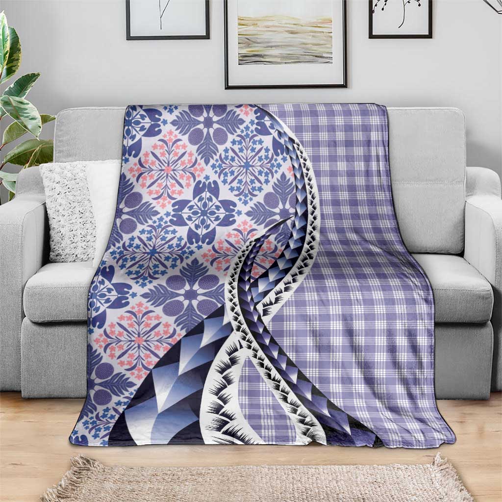 Aloha Vintage Palaka Floral Hawaiian Quilt Blanket Poni Motif - Polynesian Pride