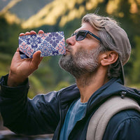 Aloha Vintage Palaka Floral Hawaiian Quilt 4 in 1 Can Cooler Tumbler Poni Motif - Polynesian Pride