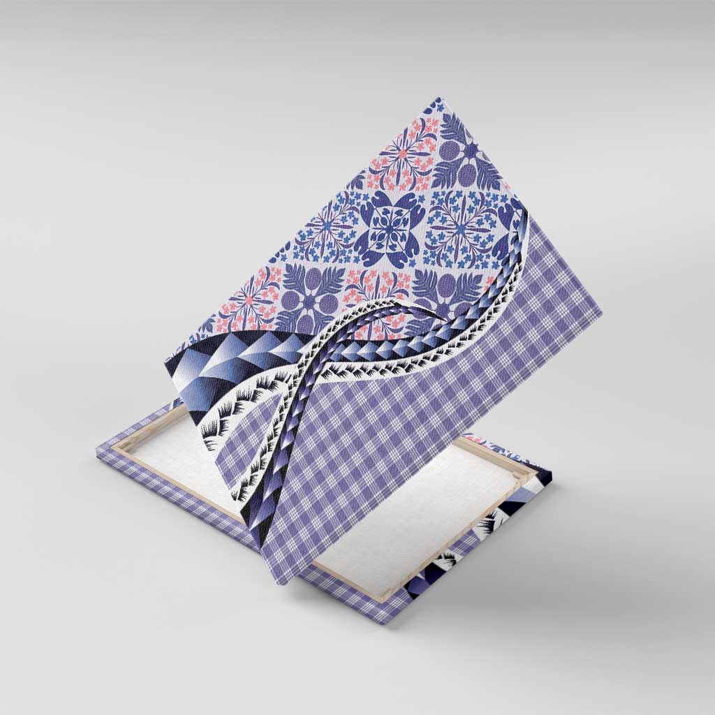 Aloha Vintage Palaka Floral Hawaiian Quilt Canvas Wall Art Poni Motif - Polynesian Pride